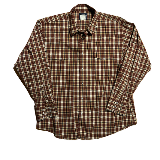 Wrangler Pearl Snap Button Up Shirt - XLarge - 26" x 31.5"