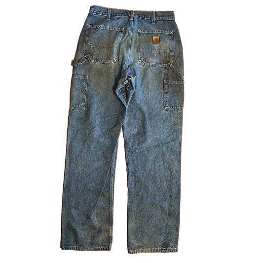 Carhartt Carphartt Blue Denim Dungaree Carpenter Jean Pants - 30" x 32.5"