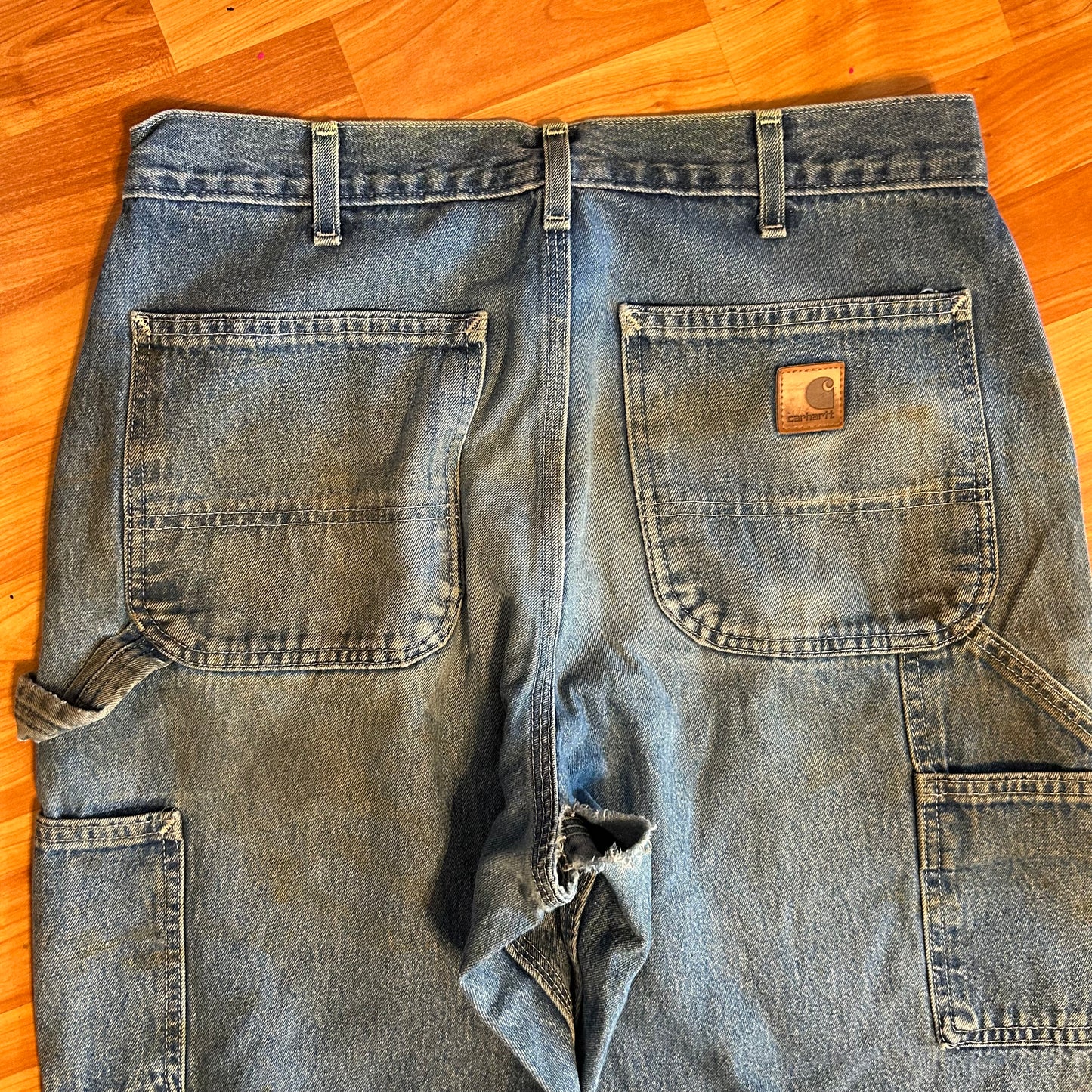 Carhartt Carphartt Blue Denim Dungaree Carpenter Jean Pants - 30" x 32.5"