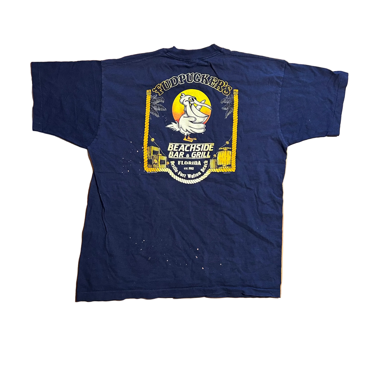 90’s FOTL FudPucker’s Navy Blue Tshirt - Large - 23" x 29"