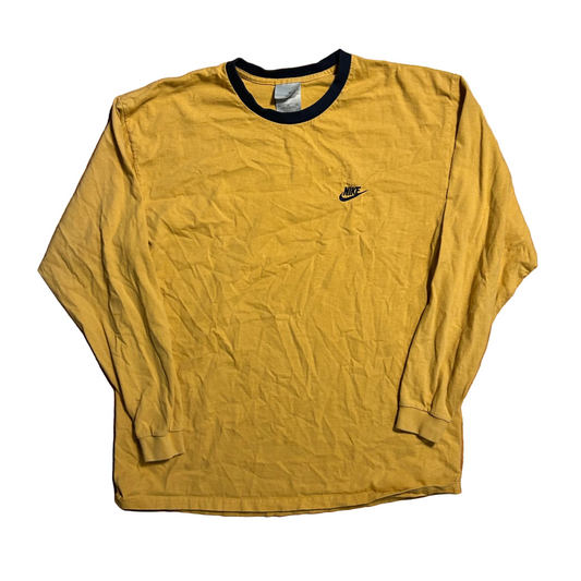 00’s Nike Yellow Long Sleeve Shirt - Large - 22" x 30"