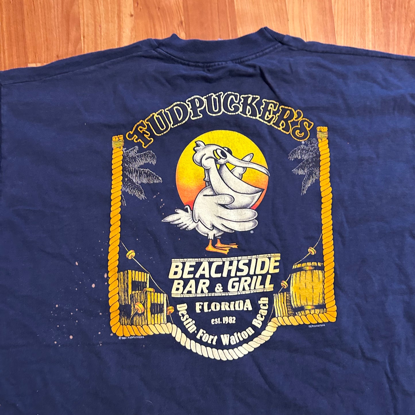 90’s FOTL FudPucker’s Navy Blue Tshirt - Large - 23" x 29"