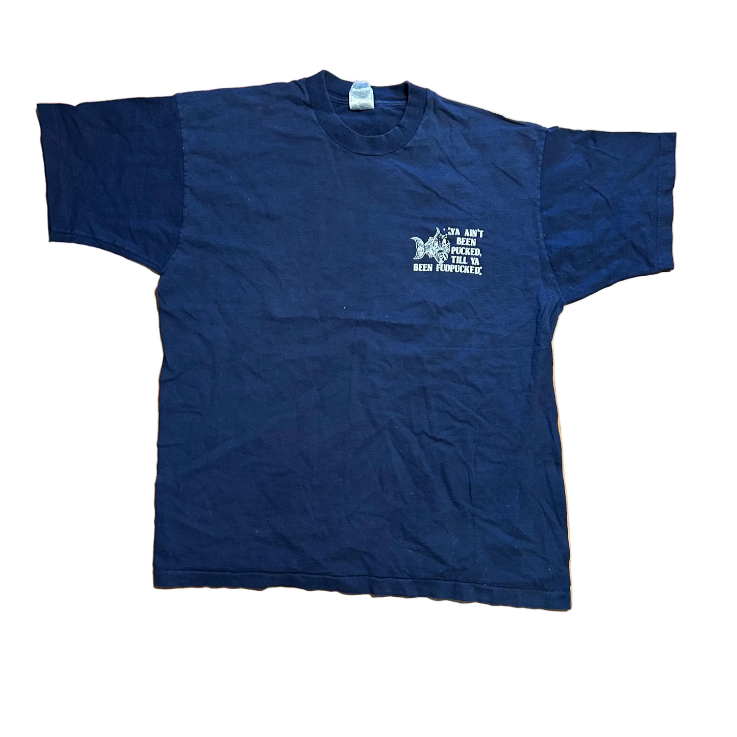 90’s FOTL FudPucker’s Navy Blue Tshirt - Large - 23" x 29"
