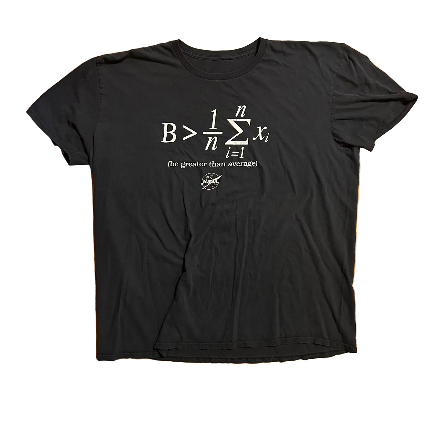 NASA Be Greater Than Average Black Tshirt - XLarge - 24.5" x 29.5"