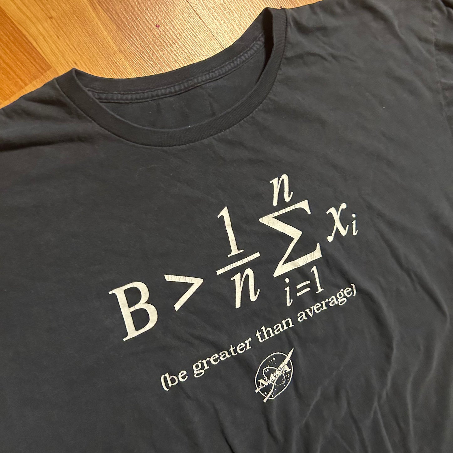 NASA Be Greater Than Average Black Tshirt - XLarge - 24.5" x 29.5"