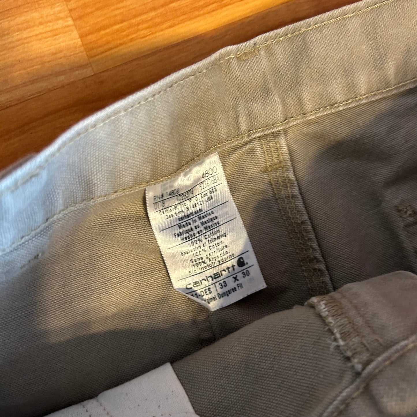 Carhartt Carphartt Khaki Brown Carpenter Dungaree Pants - 32" x 27.5"