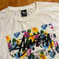 Stussy Floral Stores White Tshirt - Large - 23" x 30"