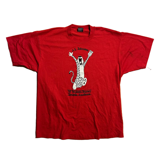 90’s FOTL Best Calvin Hobbes AS Johnson Students Journey Towards Excellence Red Tshirt - Large - 22" x 28"