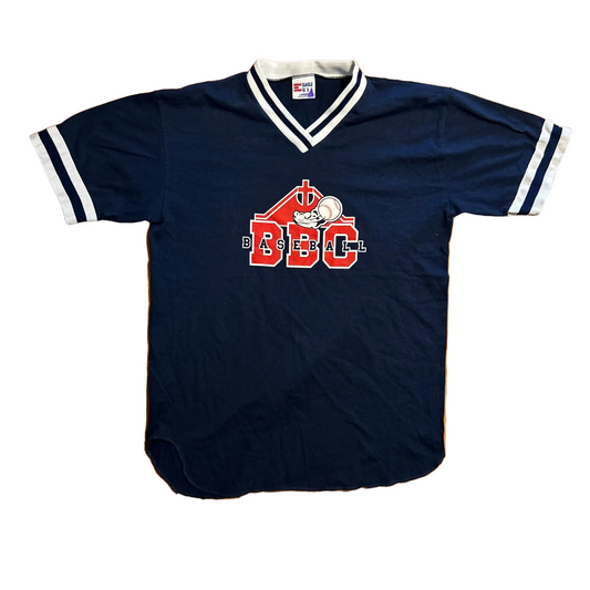 80/90’s BBC Baseball Navy Jersey Shirt - Medium - 21" x 29.5"