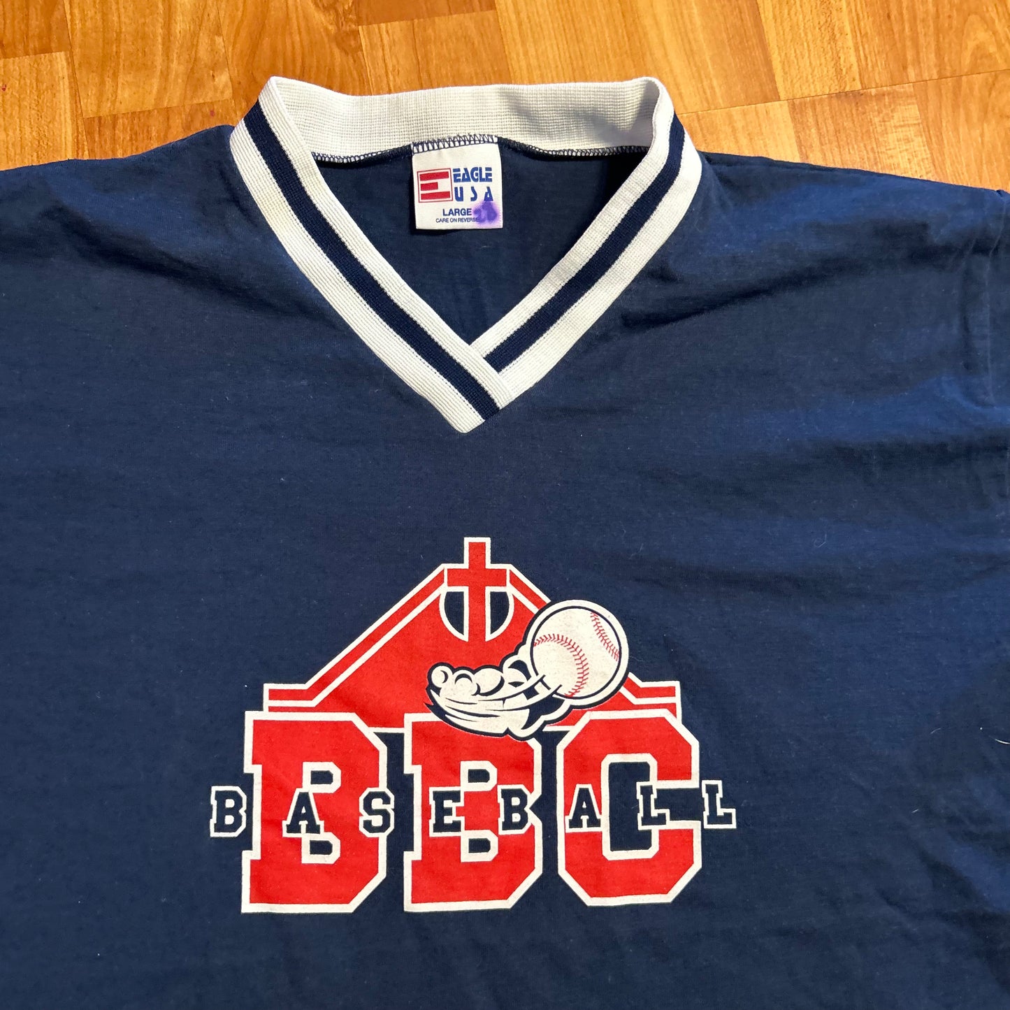 80/90’s BBC Baseball Navy Jersey Shirt - Medium - 21" x 29.5"