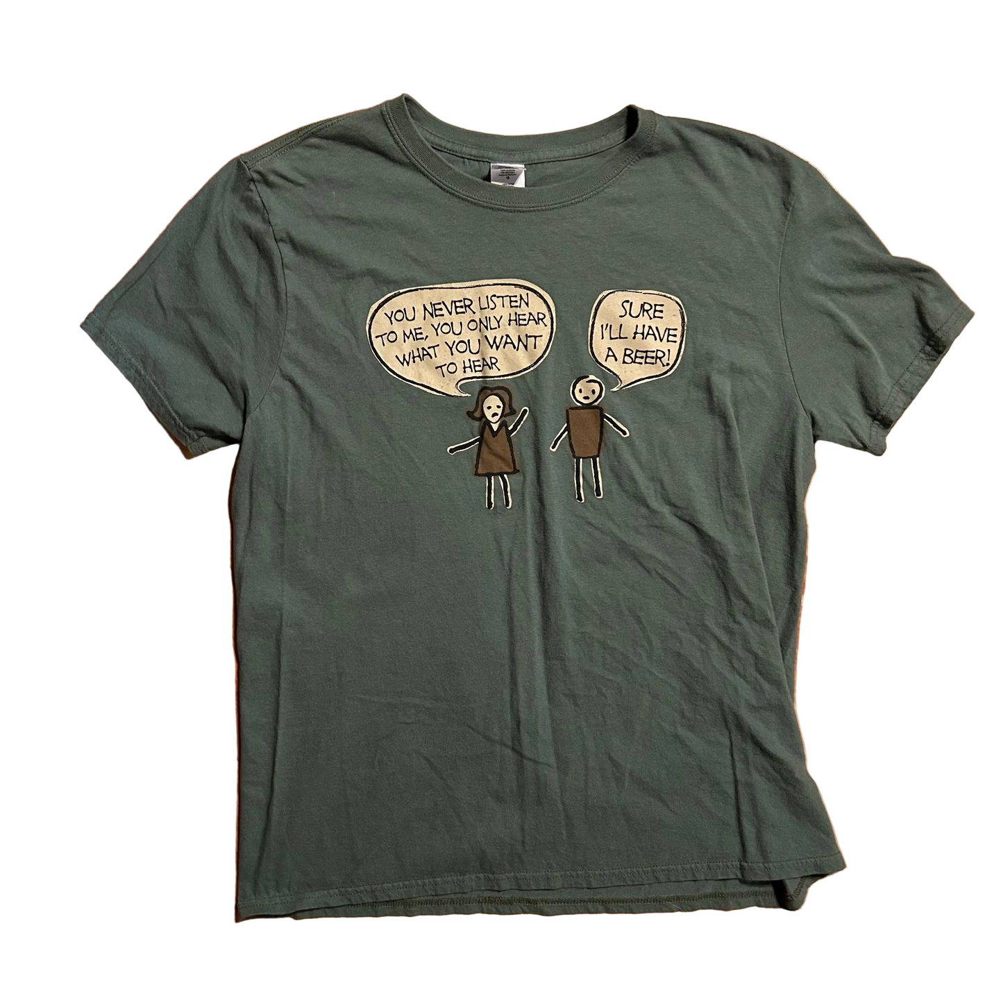 Sure I’ll Have a Beer Funny Green Tshirt - Medium - 20" x 27"