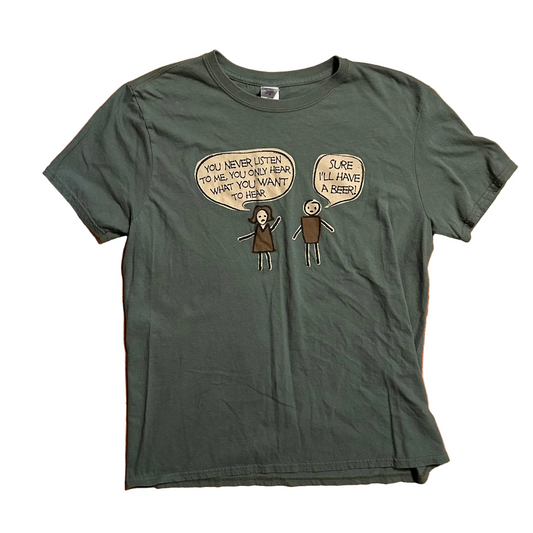 Sure I’ll Have a Beer Funny Green Tshirt - Medium - 20" x 27"