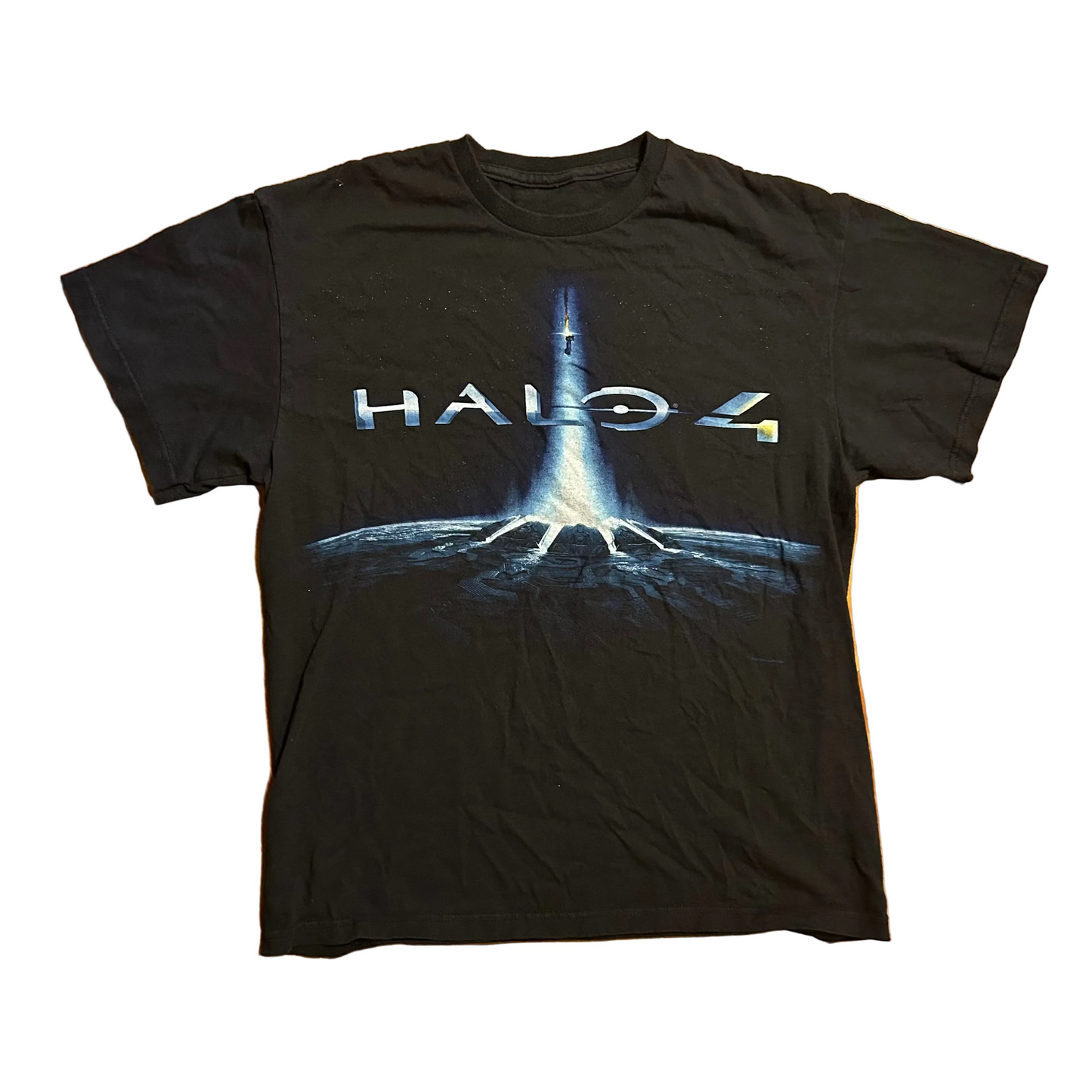 2012 Halo 4 Video Game Black Tshirt - Medium - 20" x 27"