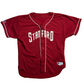90’s Russell Athletics Stanford University Maroon Red Baseball Jersey Shirt - XLarge - 27" x 33"