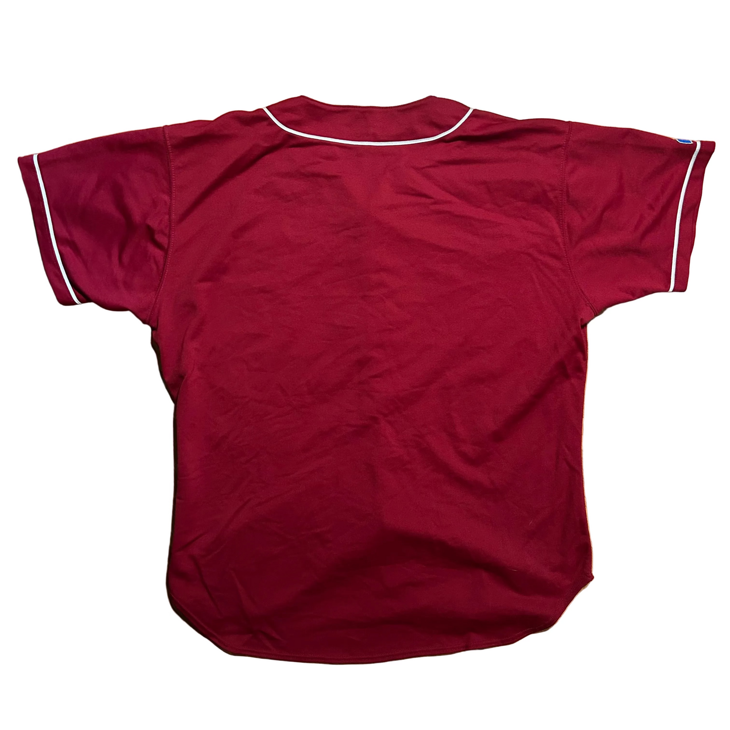 90’s Russell Athletics Stanford University Maroon Red Baseball Jersey Shirt - XLarge - 27" x 33"