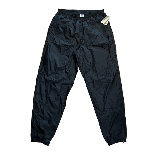 90's Nike NWT Brand New Black Sweat Wind Pants - Stretchy and Drawstrings - 30" x 32"