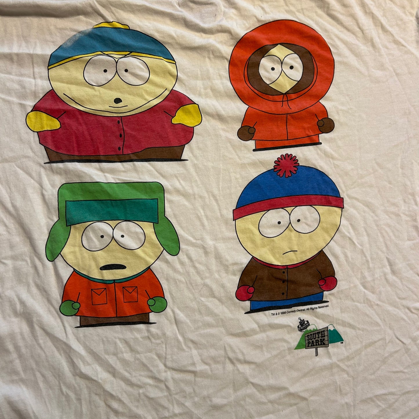 90's South Park White Tshirt - XLarge - 27" x 28"