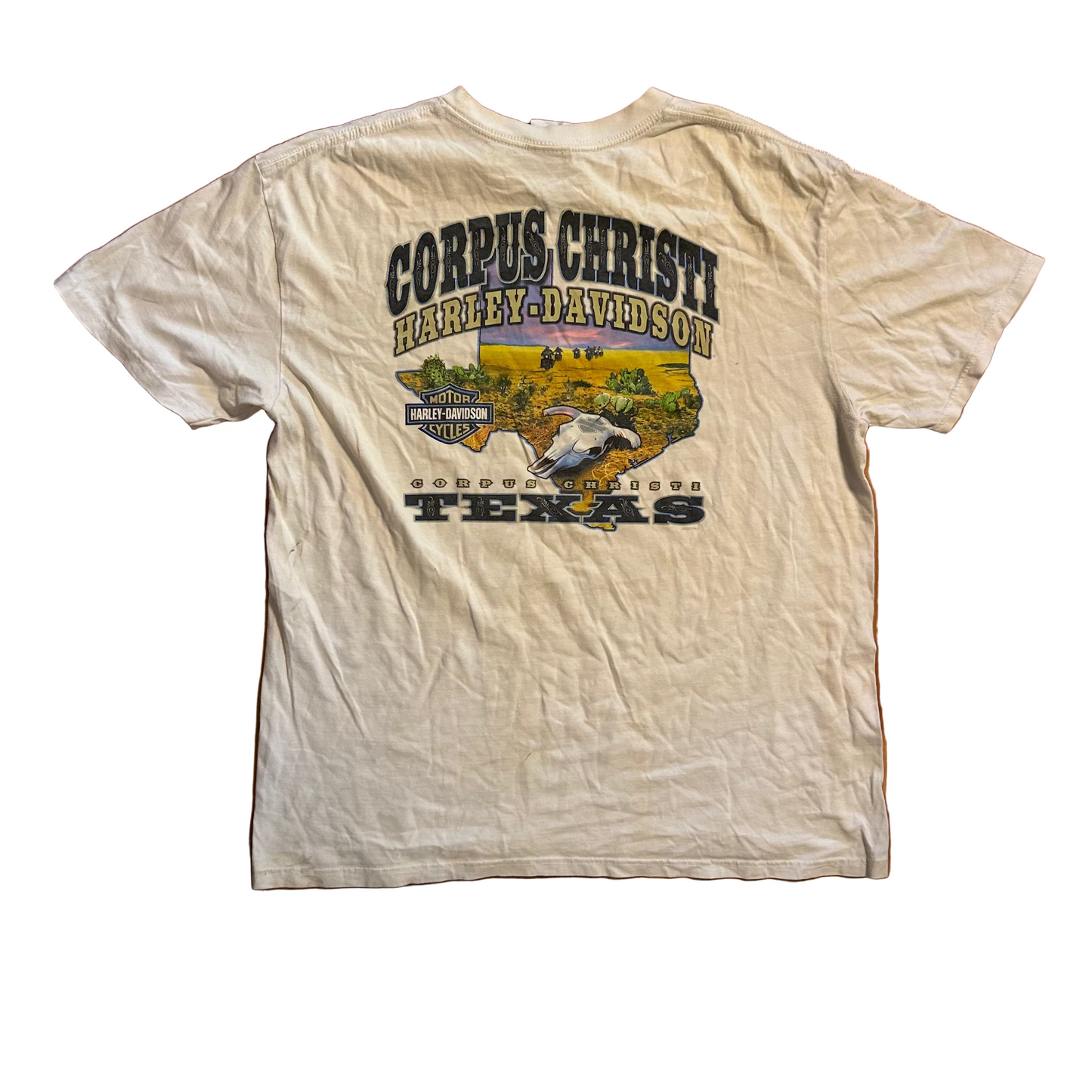 Harley Davidson Corpus Christi White Tshirt - Large - 23" x 27.5"