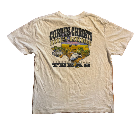 Harley Davidson Corpus Christi White Tshirt - Large - 23" x 27.5"