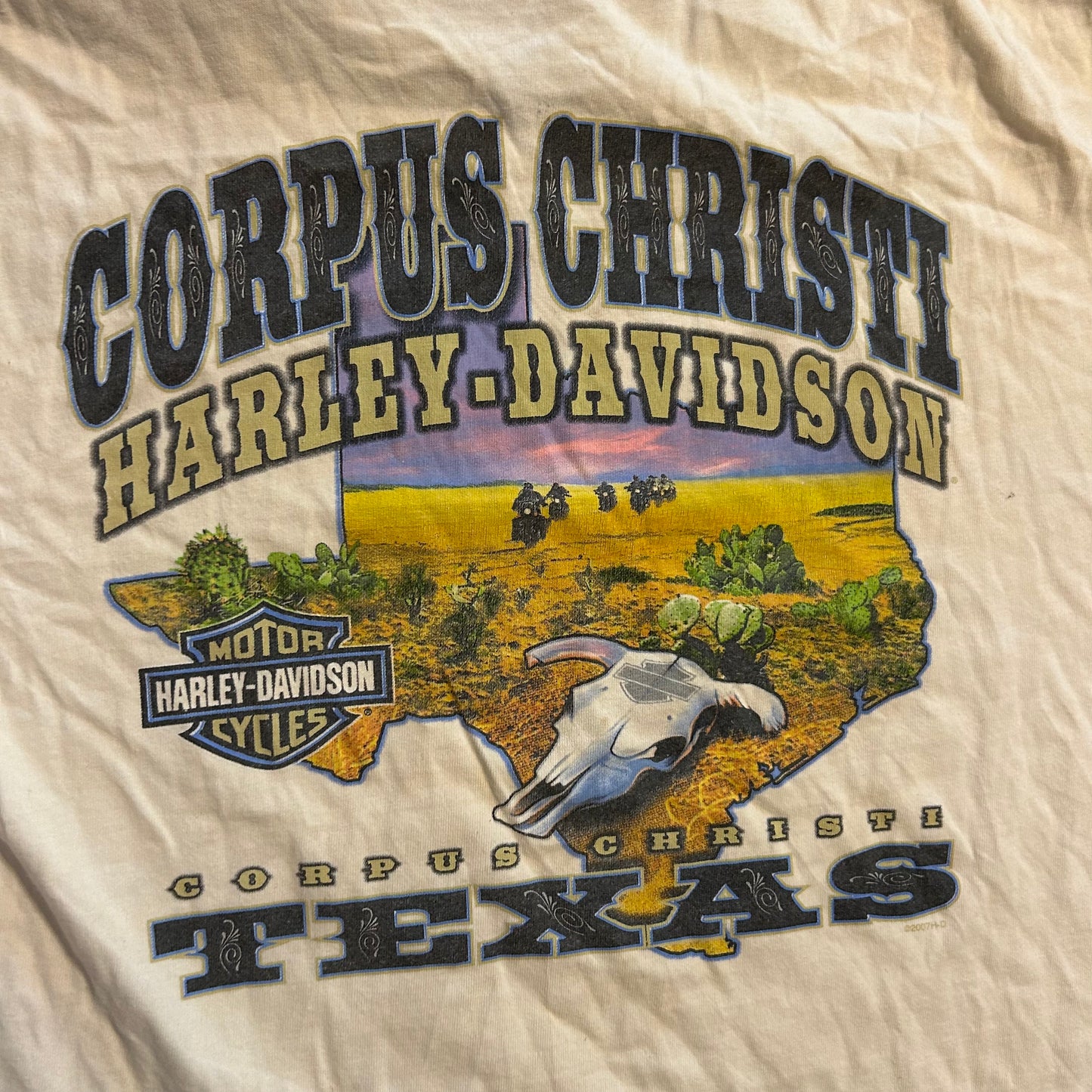 Harley Davidson Corpus Christi White Tshirt - Large - 23" x 27.5"