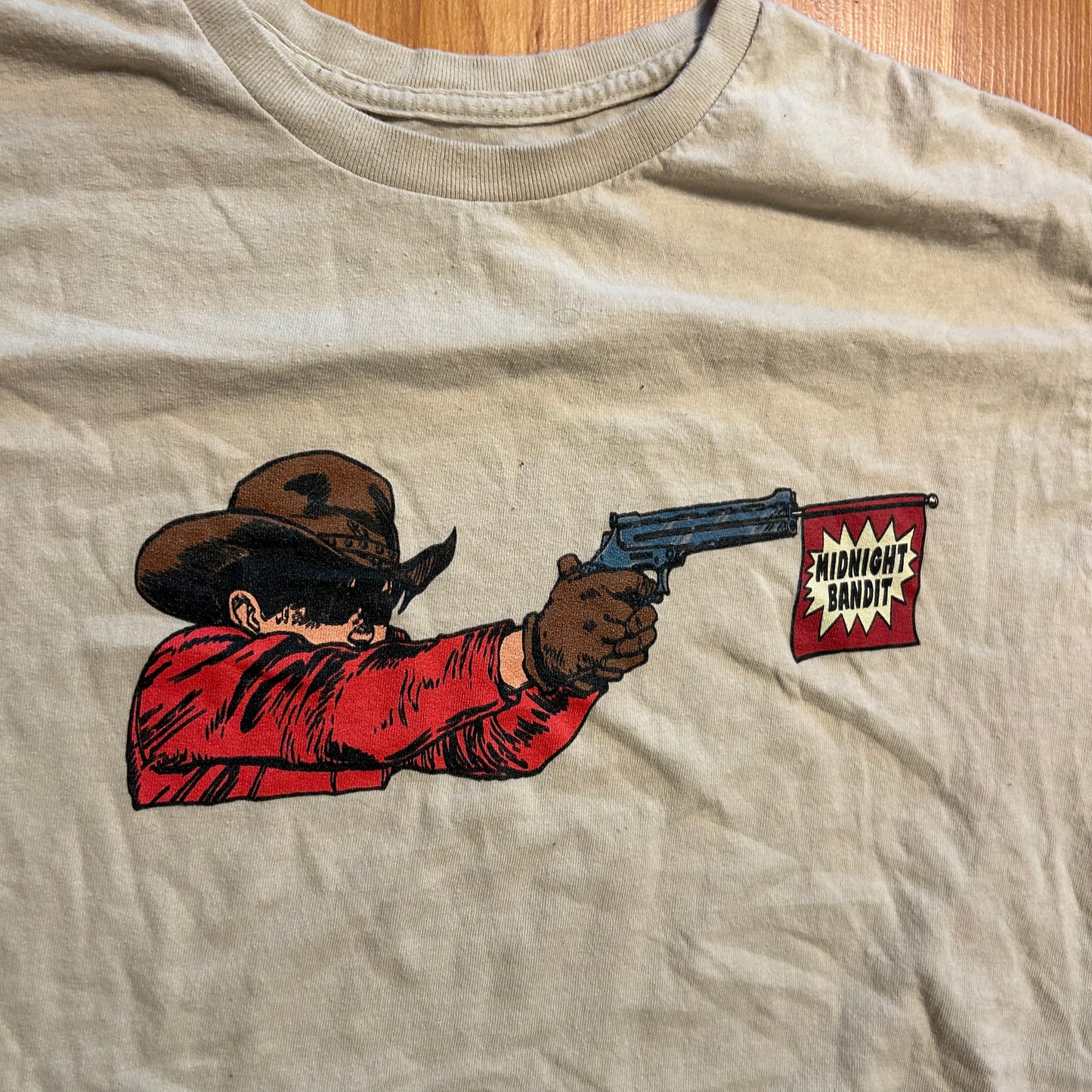 Midnight Bandit Cowboy Tan Tshirt - Medium - 20" x 26"