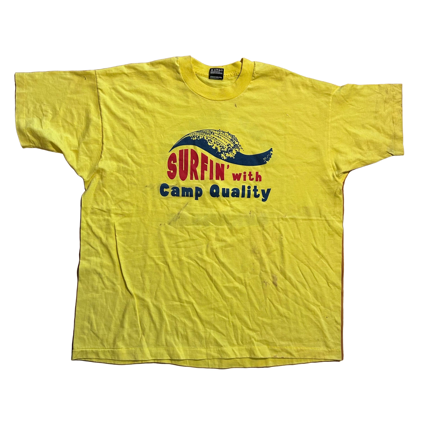 90's Camp Quality Yellow Tshirt - XLarge - 25.5" x 29"