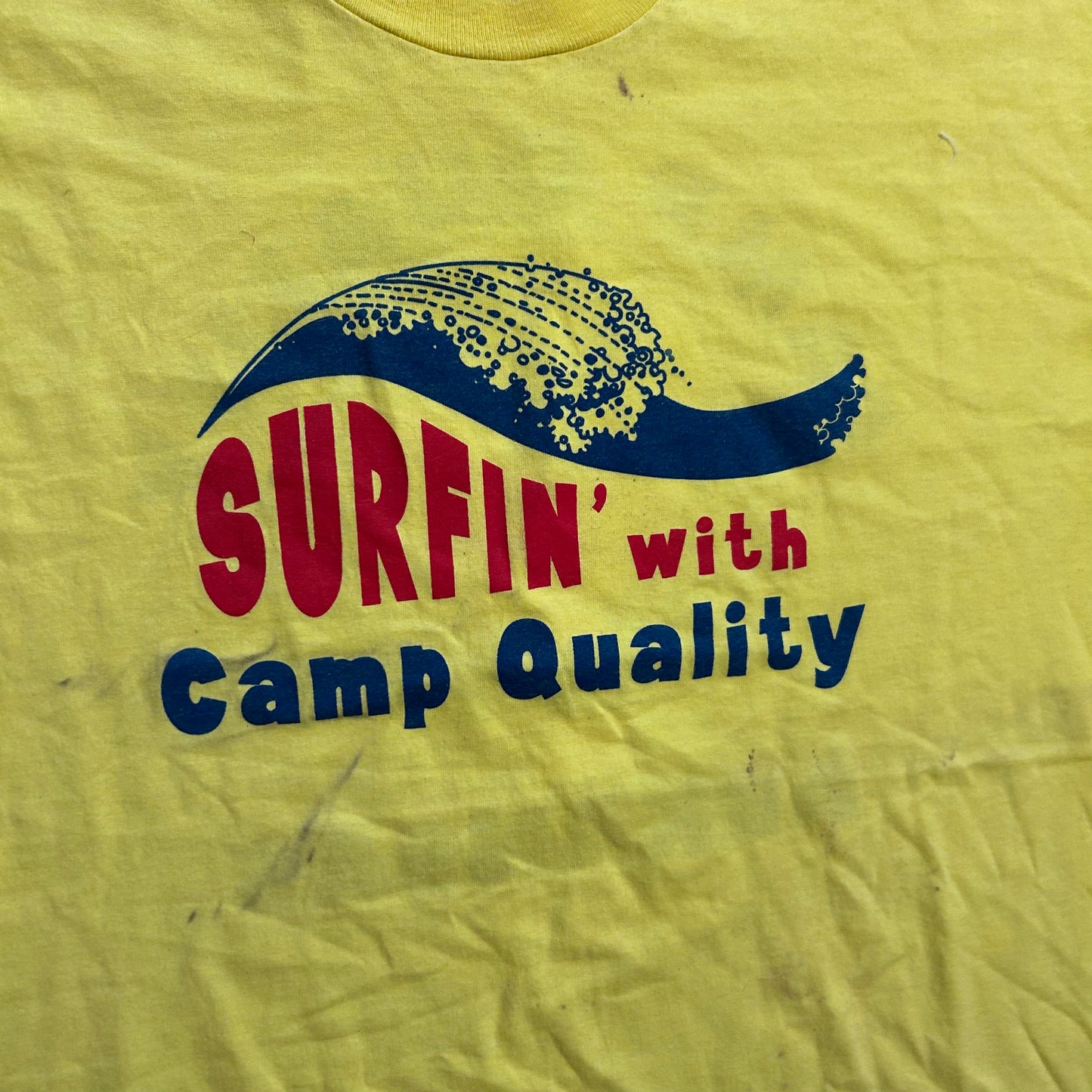 90's Camp Quality Yellow Tshirt - XLarge - 25.5" x 29"