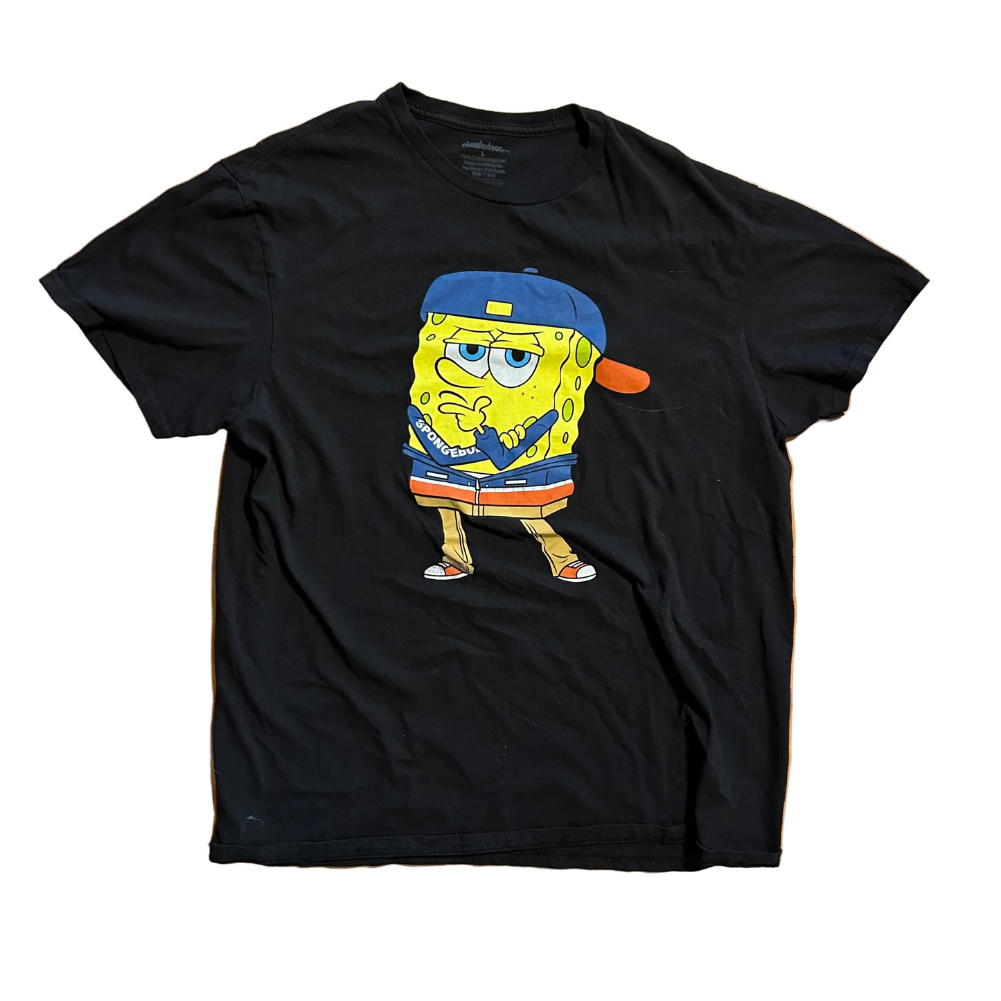 Swag Spongebob Black Tshirt - Medium - 20.5" x 26"