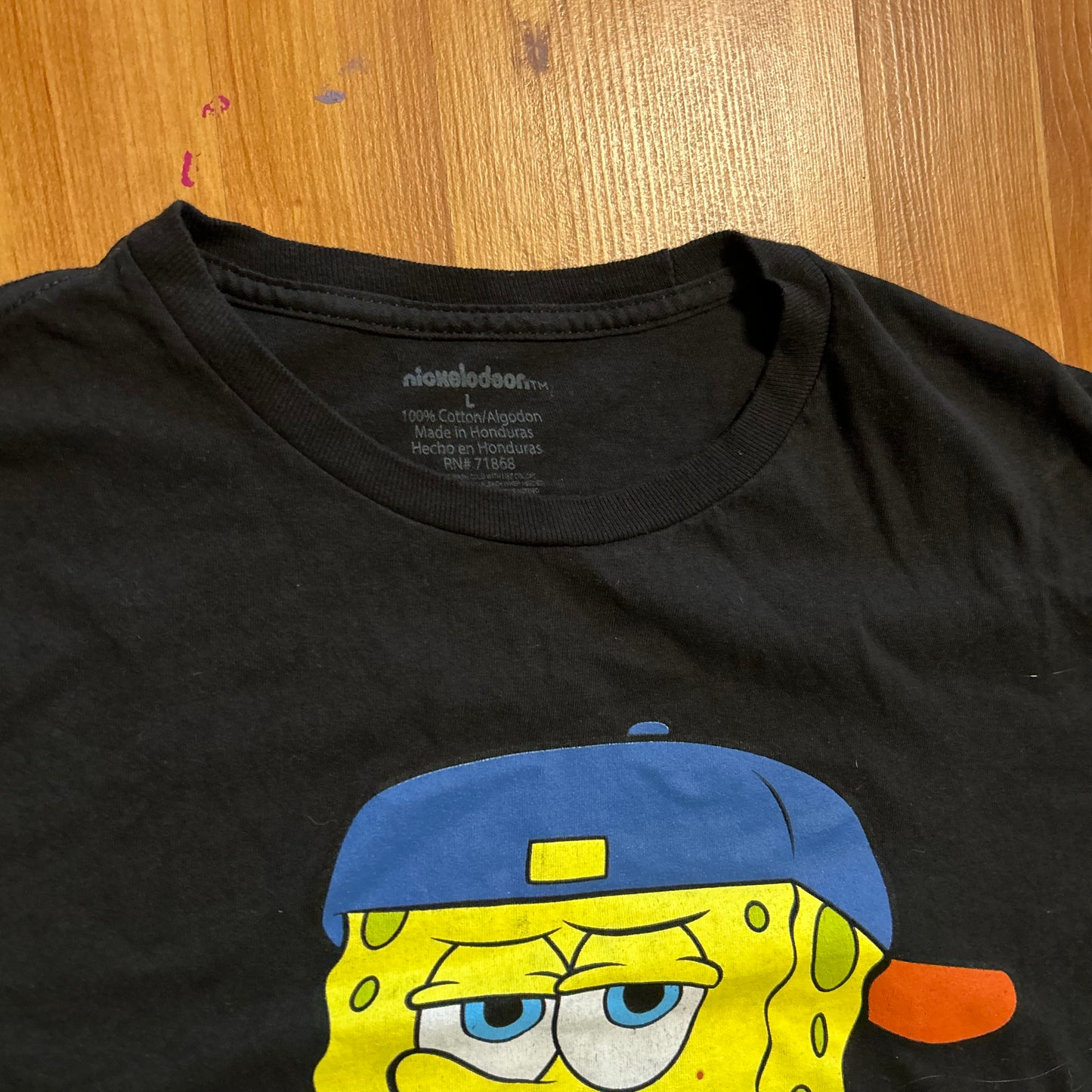 Swag Spongebob Black Tshirt - Medium - 20.5" x 26"
