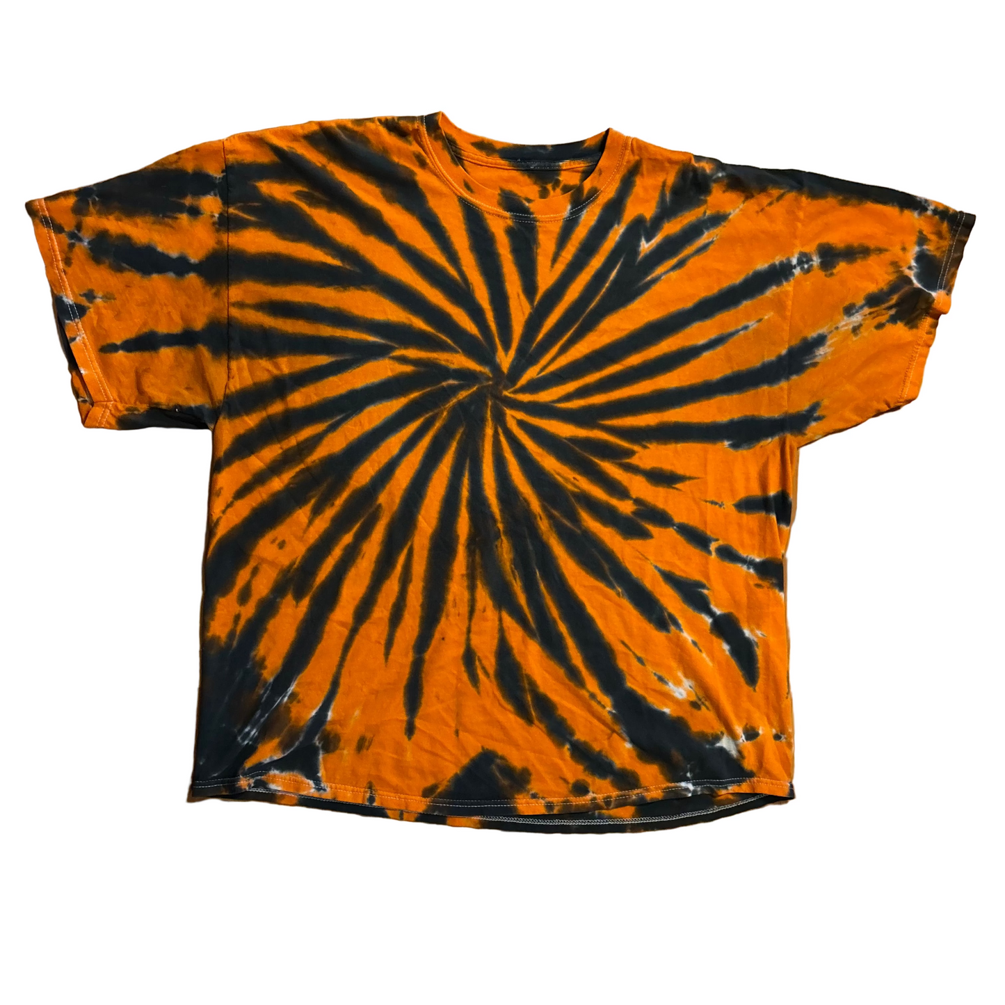 Orange Black Tie Dye Tshirt - XLarge - 25" x 28.5"