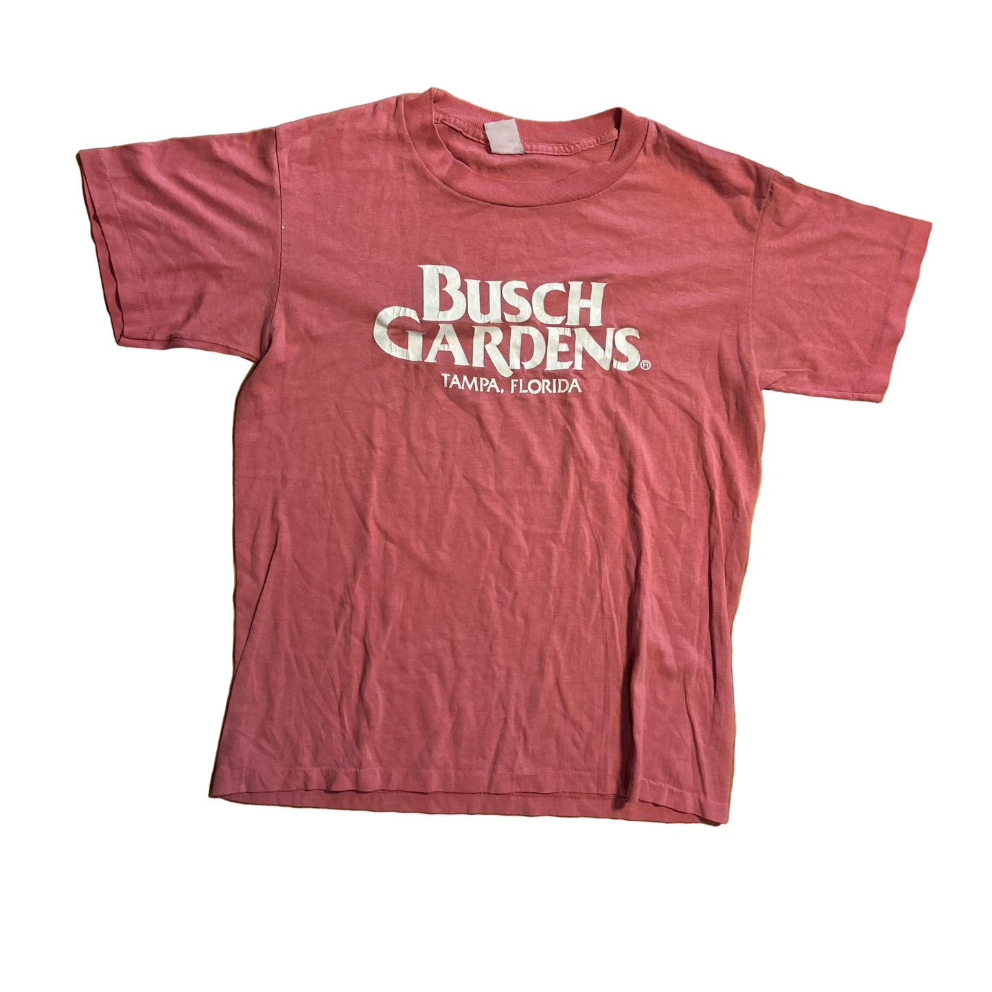80/90's Busch Gardens Tampa Florida Red Tshirt - Medium - 20" x 25"