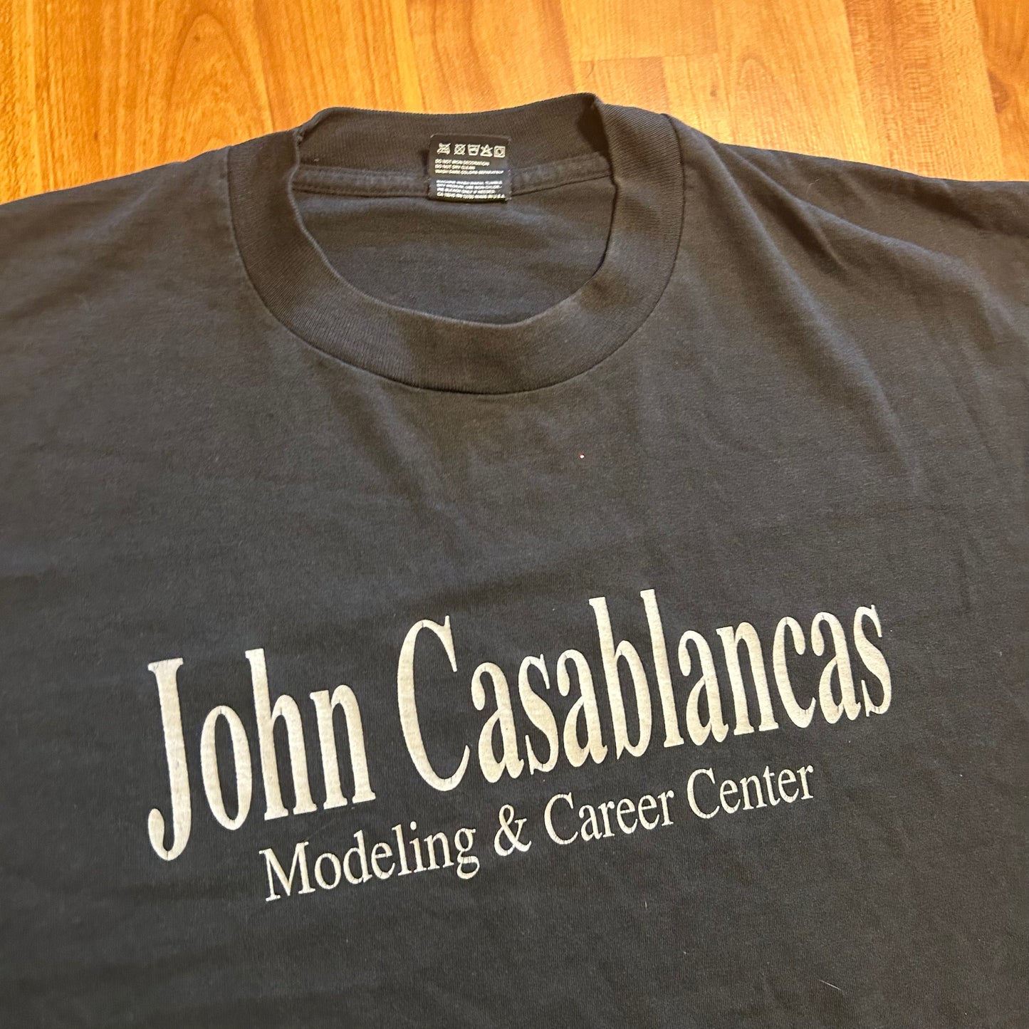 90’s FOTL Best John Casablancas Modeling Career Center Black Tshirt - Large - 23" x 28.5"
