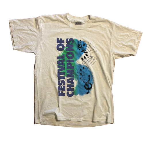 90’s Oneita Festival of Champions White Tshirt - Medium - 21" x 28"