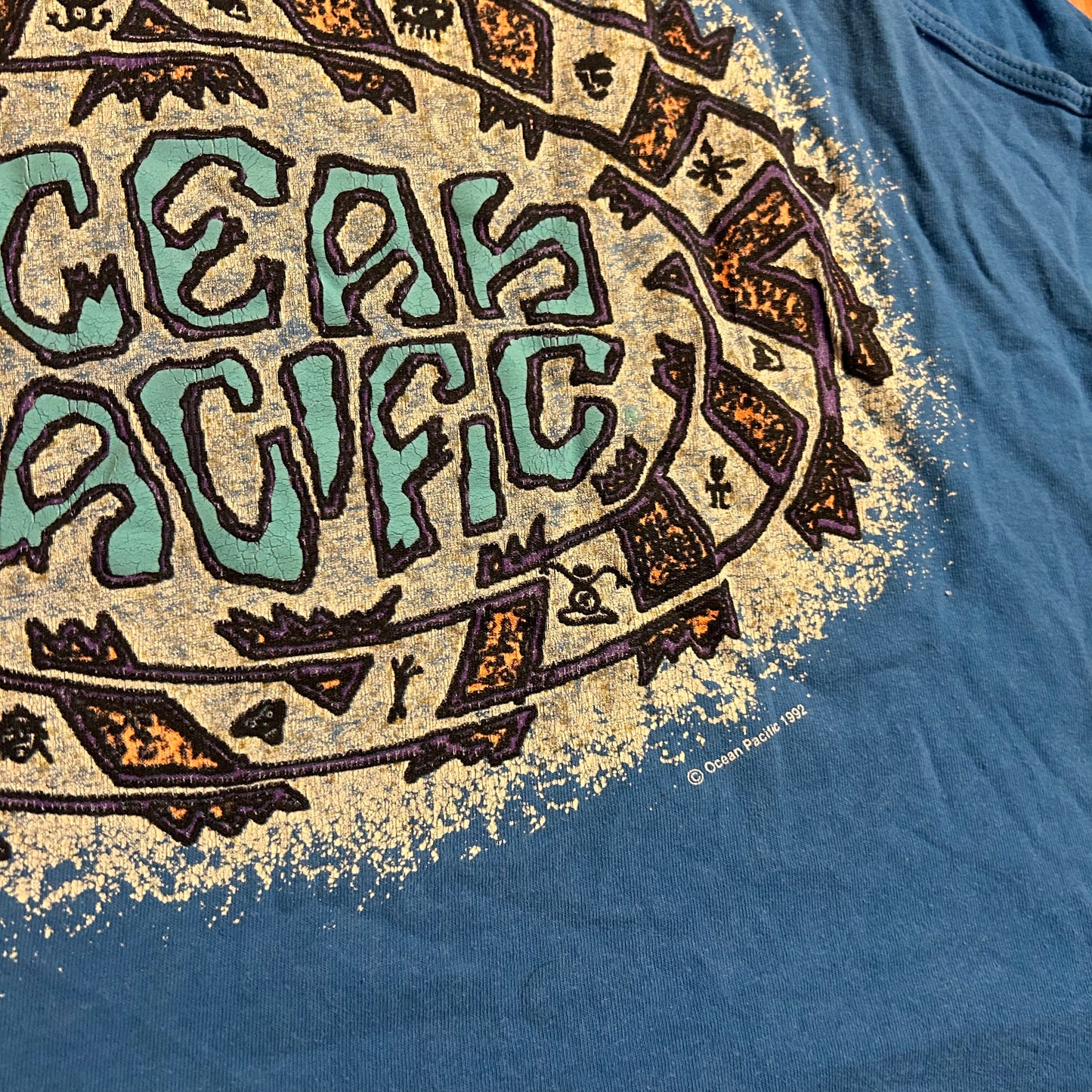 90’s OP Ocean Pacific Blue TankTop Shirt - Large - 22" x 27"