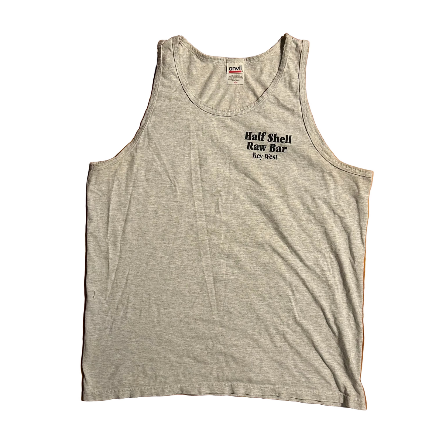 Anvil Eat it Raw Half Shell Raw Bar Grey Tank Top Shirt - Large - 22" x 28"