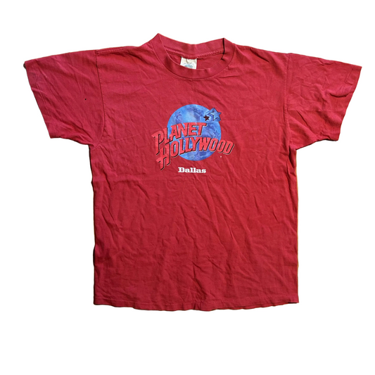 90’s Planet Hollywood Dallas Red Tshirt - Medium - 20.5" x 27"