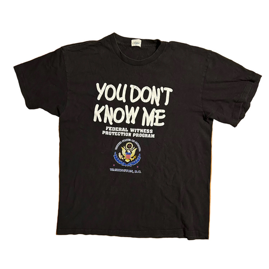 Delta Pro Weight You Don’t Know Me Federal Witness Protection Program Black Washington DC USA Tshirt - Medium - 20.5" x 26"