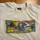 90's FOTL $50 Bill Tie Dye Psychedelic White Tshirt - XSmall - 17" x 25"