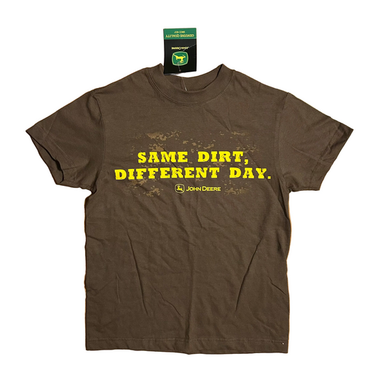 NWT Brand New John Deere Same Dirt Different Day Brown Tshirt - XSmall - 17" x 23"