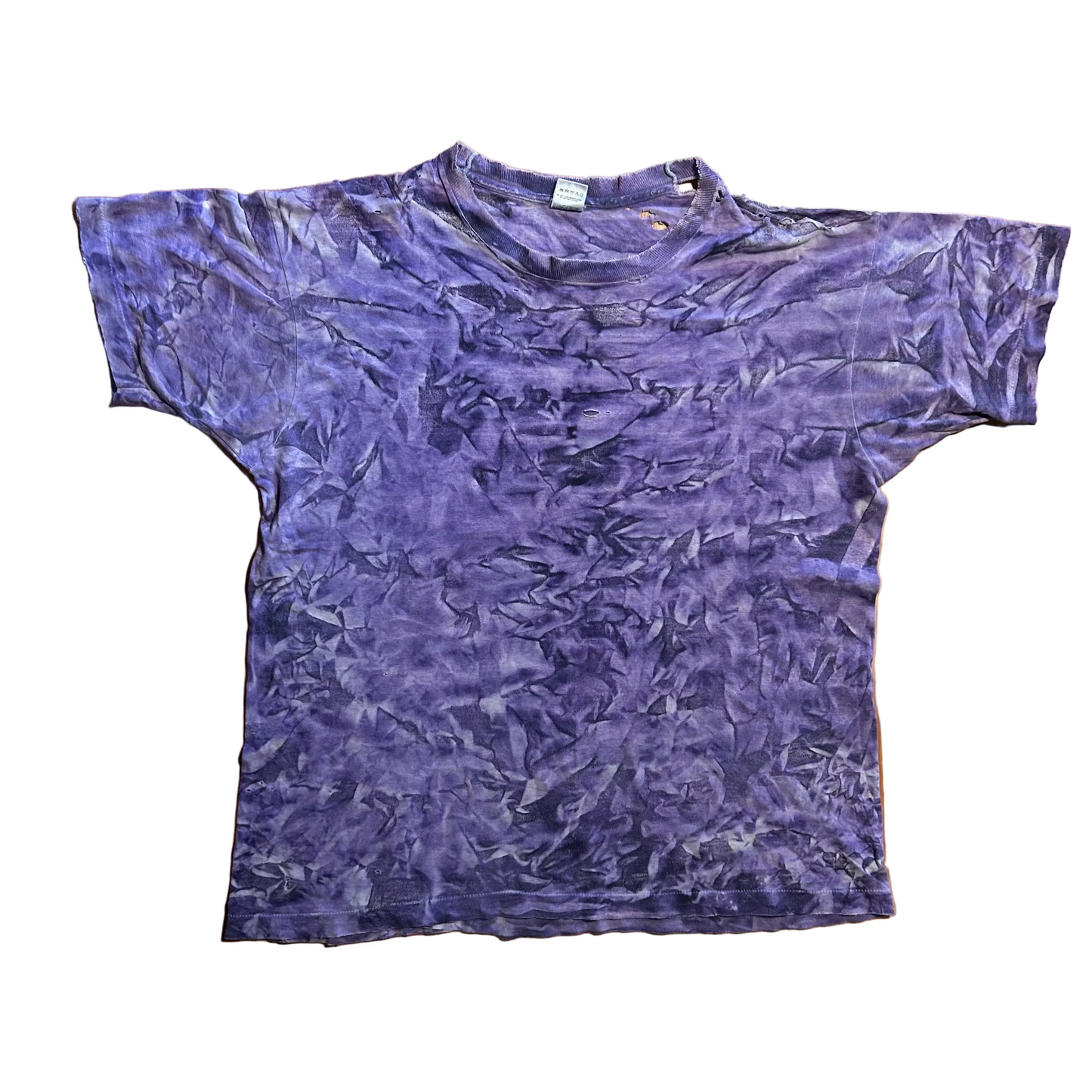 80/90’s Purple Tie Dye Patterned Distressed Blank Tshirt - XLarge - 25" x 28"