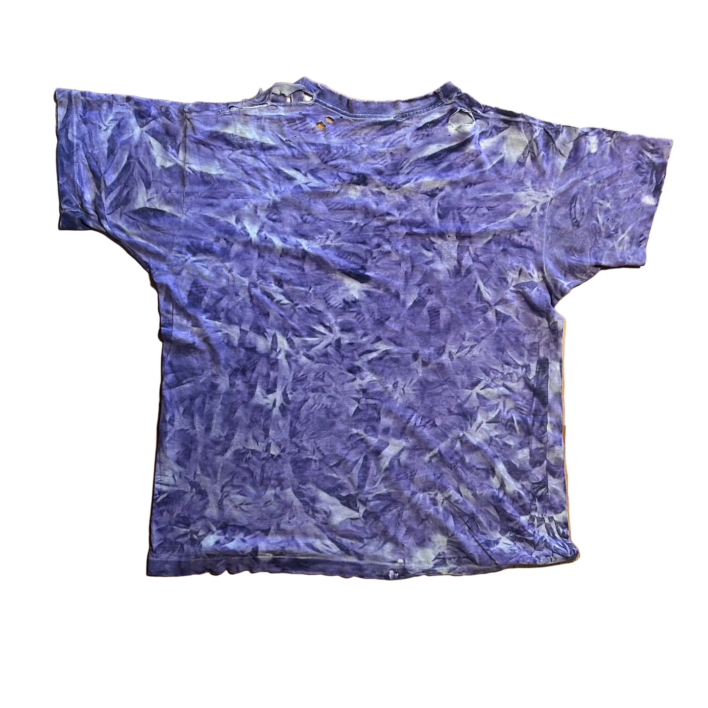 80/90’s Purple Tie Dye Patterned Distressed Blank Tshirt - XLarge - 25" x 28"