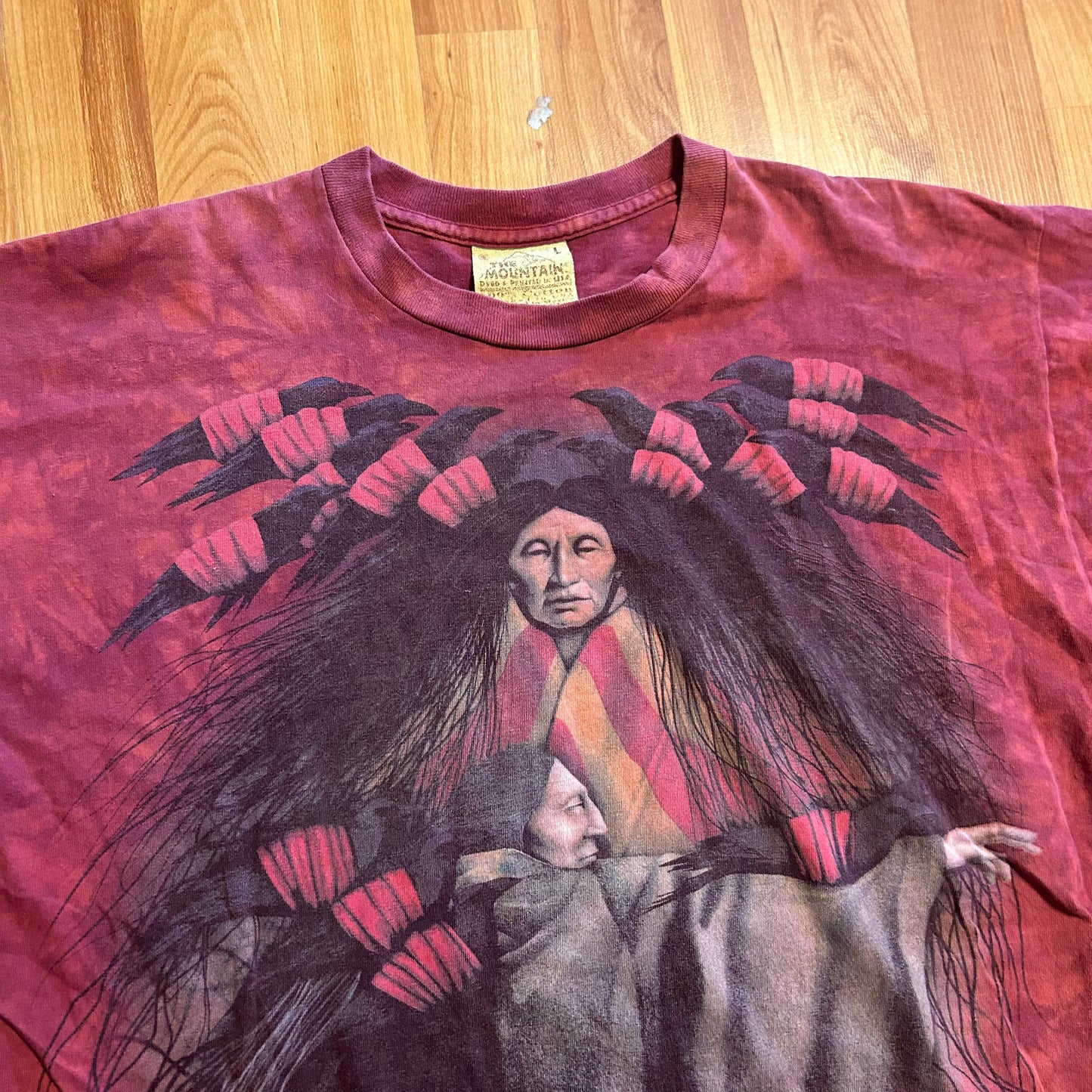 The Mountain Native American Red Tshirt - Large - 22" x 29"