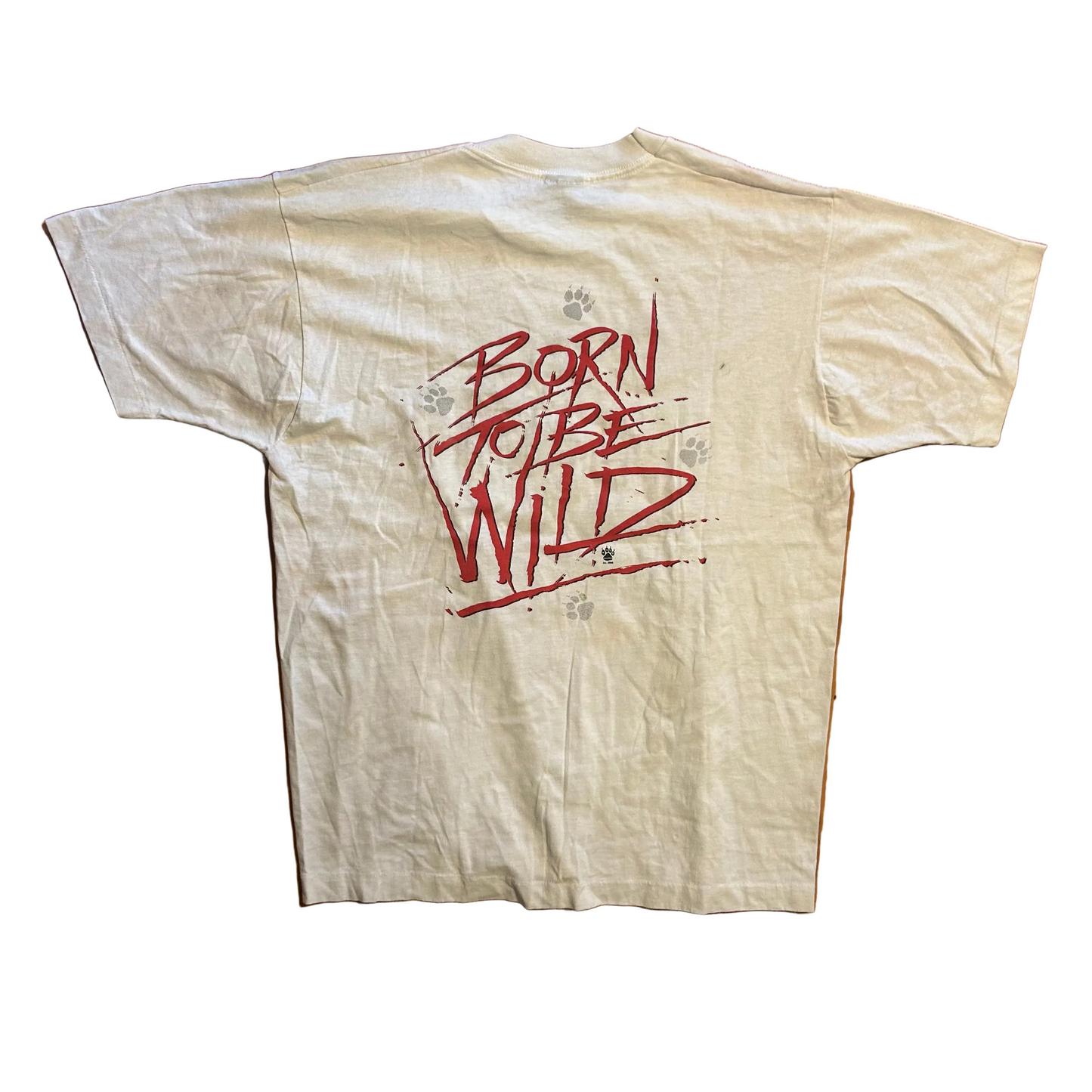 90’s Screen Stars Best Born to be Wild Wolf John Kay Steppenwolf White Tshirt - Medium - 21" x 28"