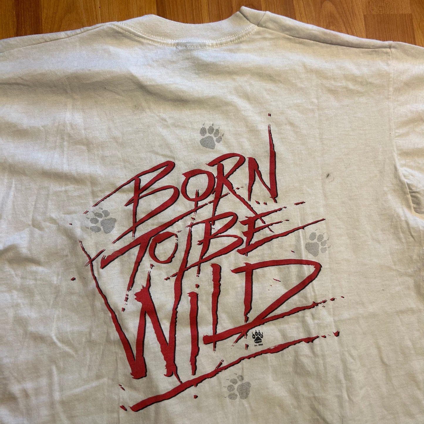 90’s Screen Stars Best Born to be Wild Wolf John Kay Steppenwolf White Tshirt - Medium - 21" x 28"