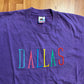 90's FOTL Dallas Embroidered Purple Tshirt - Medium - 20.5" x 29"
