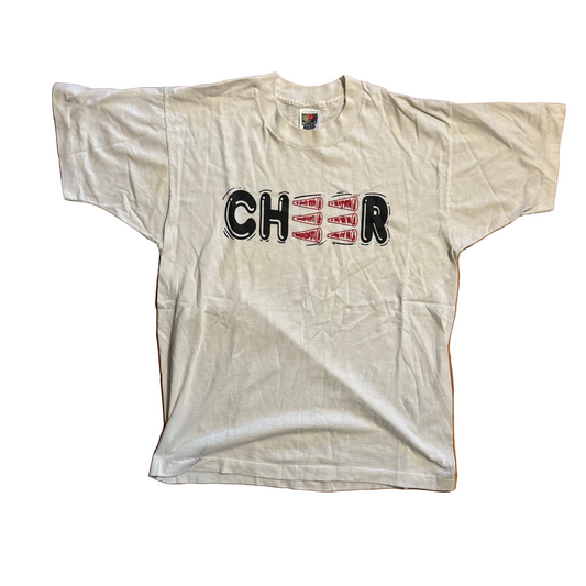 90's Cheer White Tshirt - Medium - 20" x 27"