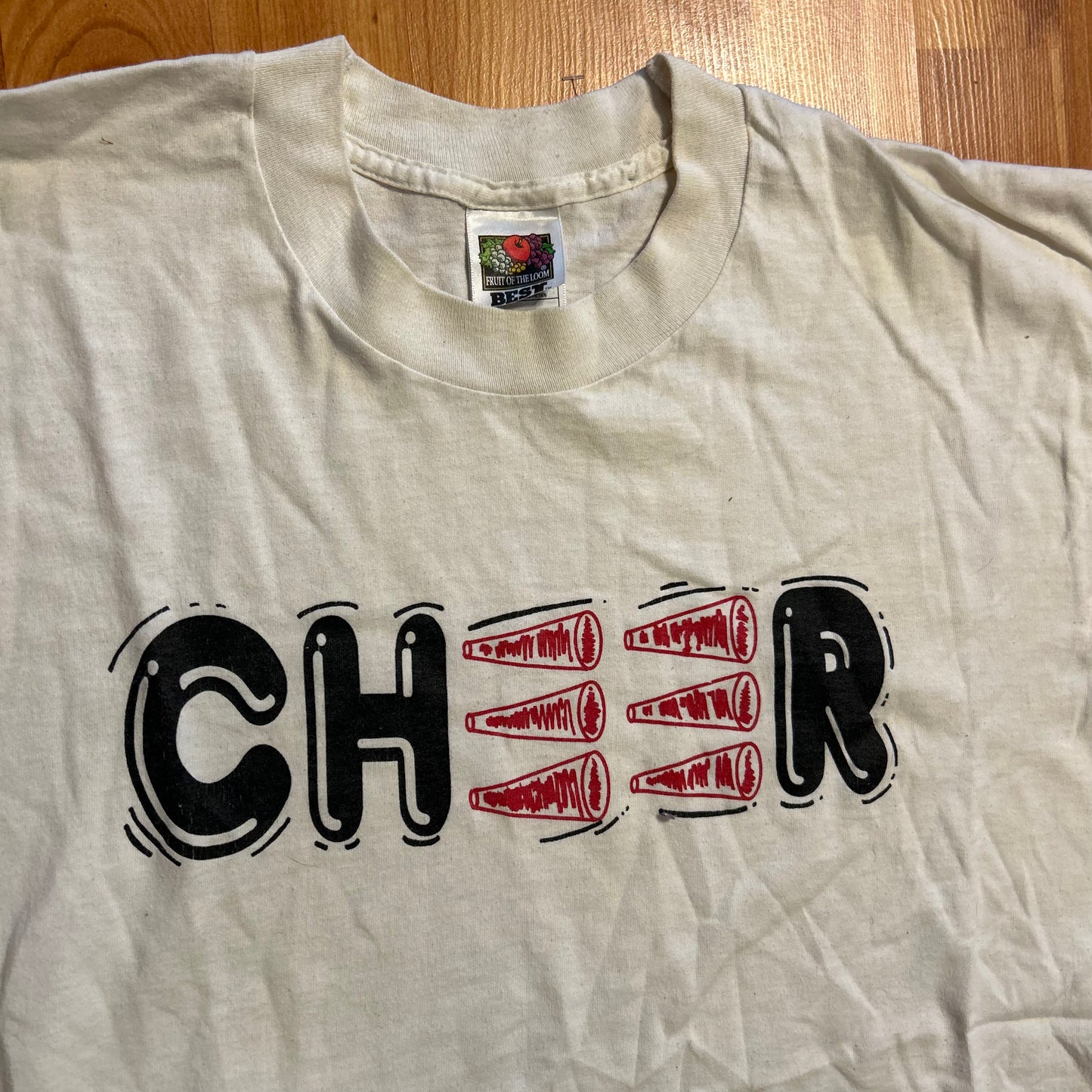 90's Cheer White Tshirt - Medium - 20" x 27"