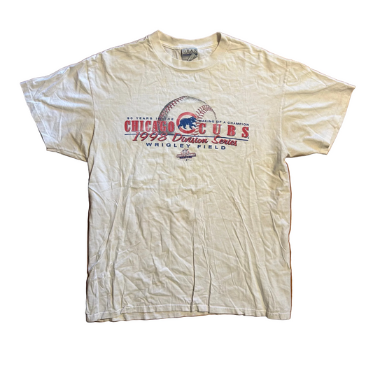 90’s Chicago Cubs Division Series White Tshirt - Medium - 21" x 28.5"