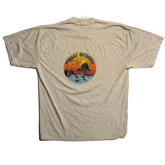 Jerzees The Great Outdoors Farm King Grey Tshirt - Large - 23" x 29.5"