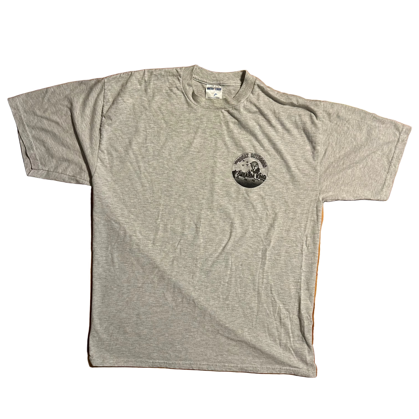Jerzees The Great Outdoors Farm King Grey Tshirt - Large - 23" x 29.5"